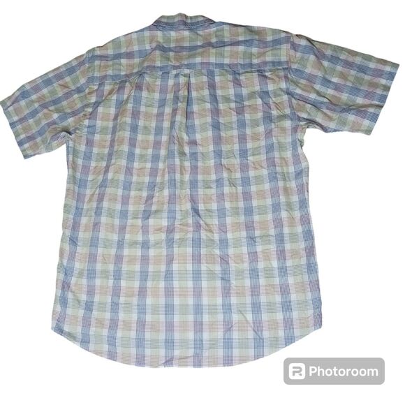 Pendleton Men's Large Multi Color Plaid Short Sleeve Button Front‎ Shirt Cotton - Picture 3 of 5